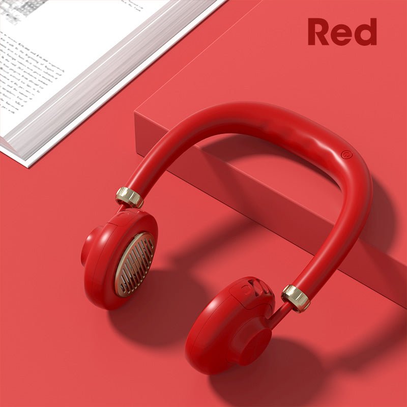 Hanging Neck Fan Bladeless Portable Small Fan - Trend VibeHanging Neck Fan Bladeless Portable Small FanCJ dropshipping supplier0USBRed