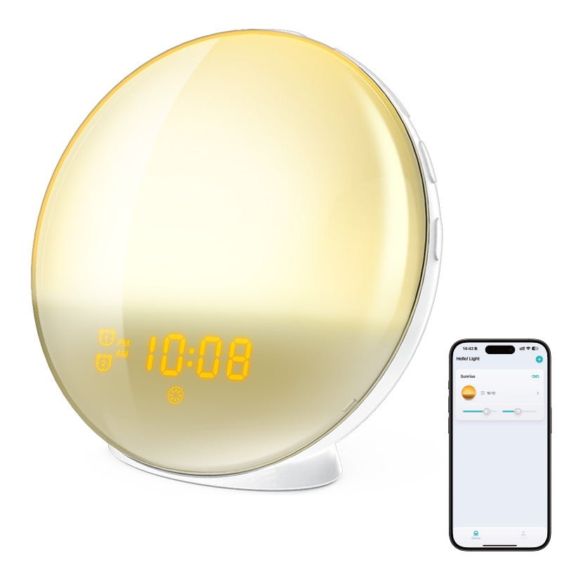 Smart Wake - up Light Alarm Clock Mobile APP Control Simulated Sunrise - Trend VibeSmart Wake - up Light Alarm Clock Mobile APP Control Simulated SunriseCJ dropshipping supplierSmart HomeIncluding USB CableSmart Lamp