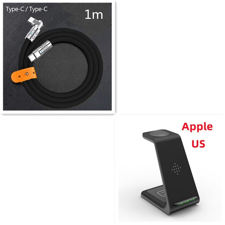 3 In 1 Fast Charging Station Wireless Charger Stand Wireless Quick Charge Dock For Phone Holder - Trend Vibe3 In 1 Fast Charging Station Wireless Charger Stand Wireless Quick Charge Dock For Phone HolderCJ dropshipping supplierWireless ChargerApple US plugBlack Set4