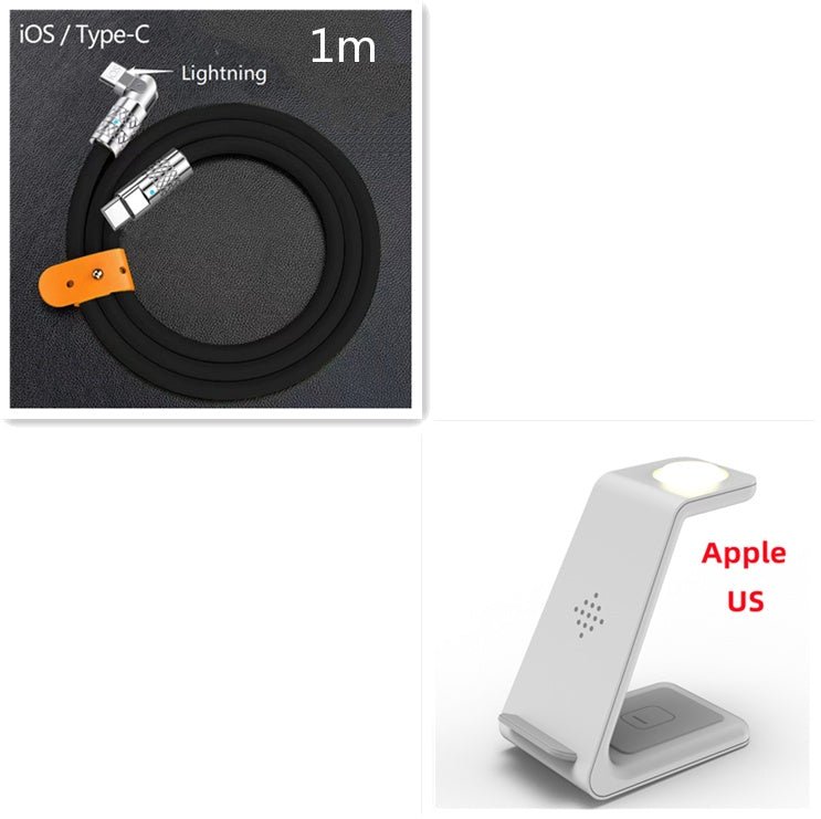 3 In 1 Fast Charging Station Wireless Charger Stand Wireless Quick Charge Dock For Phone Holder - Trend Vibe3 In 1 Fast Charging Station Wireless Charger Stand Wireless Quick Charge Dock For Phone HolderCJ dropshipping supplierWireless ChargerApple US plugWhite Set2