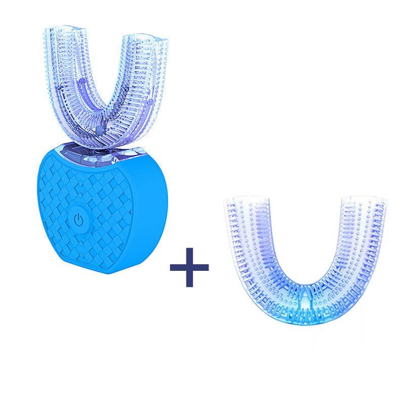 360 Degrees Intelligent Automatic Electric Toothbrush Waterproof U Type Tooth Brush Whitening Blue Light USB Charging - Trend Vibe360 Degrees Intelligent Automatic Electric Toothbrush Waterproof U Type Tooth Brush Whitening Blue Light USB ChargingCJ dropshipping supplier0Blue head box set