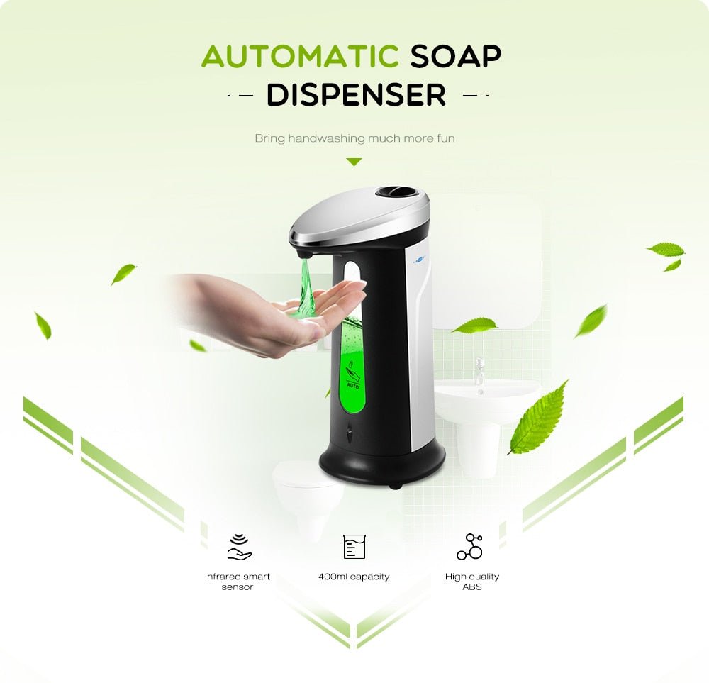 Automatic Liquid Soap Dispenser Smart Sensor Touchless 400Ml - Trend VibeAutomatic Liquid Soap Dispenser Smart Sensor Touchless 400MlCJ dropshipping supplier0Black 4pcs