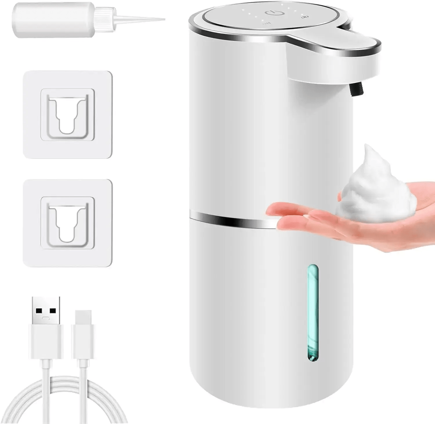 Automatic Soap Dispenser Touchless Foaming Soap Dispenser 380ml USB Rechargeable Electric 4 Level Adjustable Foam Soap Dispenser - Trend VibeAutomatic Soap Dispenser Touchless Foaming Soap Dispenser 380ml USB Rechargeable Electric 4 Level Adjustable Foam Soap DispenserCJ dropshipping supplier4White Foam