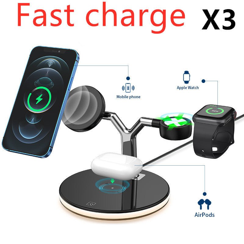 Compatible with Apple, 3 In 1 Magnetic Wireless Charger 15W Fast Charging Station For Magsafe Chargers - Trend VibeCompatible with Apple, 3 In 1 Magnetic Wireless Charger 15W Fast Charging Station For Magsafe ChargersCJ dropshipping supplier0Black fast charge 3pcs