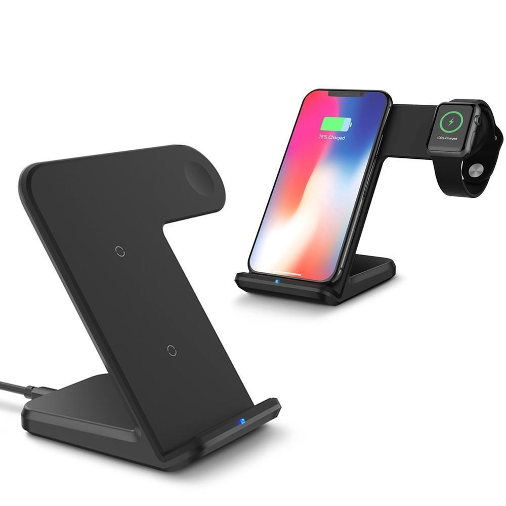 Compatible With Mobile Phone Watch Wireless Charging Stand Support Fast Charge Two In One Wireless Charge Android Universal - Trend VibeCompatible With Mobile Phone Watch Wireless Charging Stand Support Fast Charge Two In One Wireless Charge Android UniversalCJ dropshipping supplier0White withUS adpater