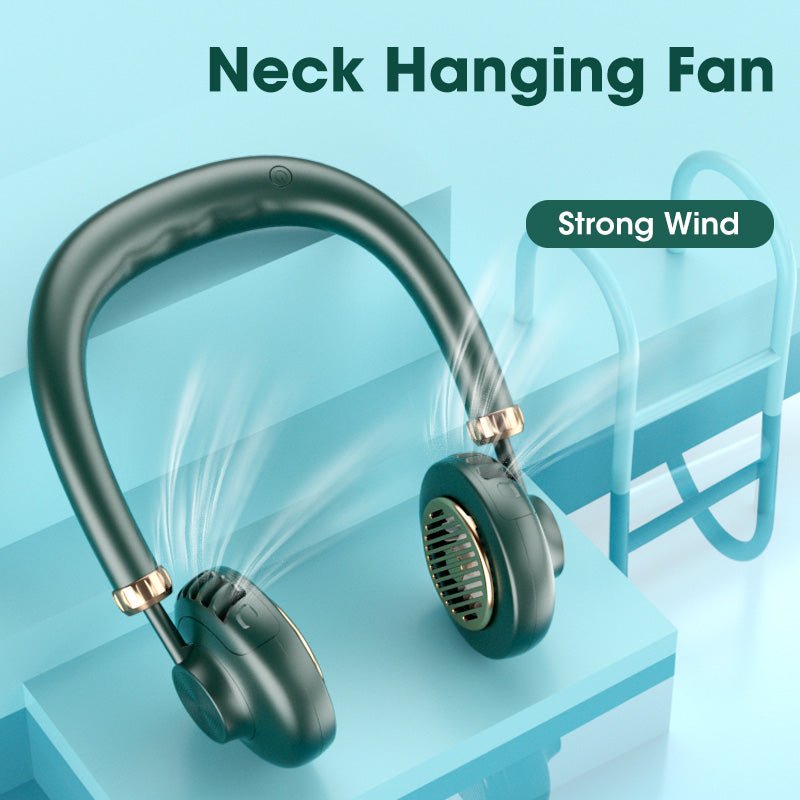 Hanging Neck Fan Bladeless Portable Small Fan - Trend VibeHanging Neck Fan Bladeless Portable Small FanCJ dropshipping supplier0USBBlue
