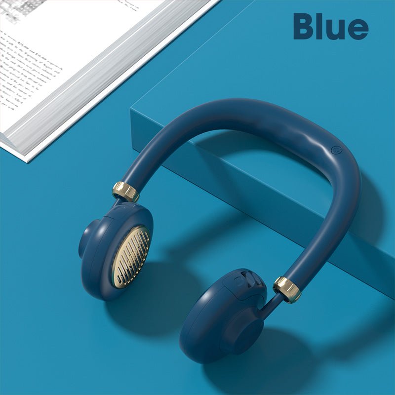Hanging Neck Fan Bladeless Portable Small Fan - Trend VibeHanging Neck Fan Bladeless Portable Small FanCJ dropshipping supplier0USBBlue