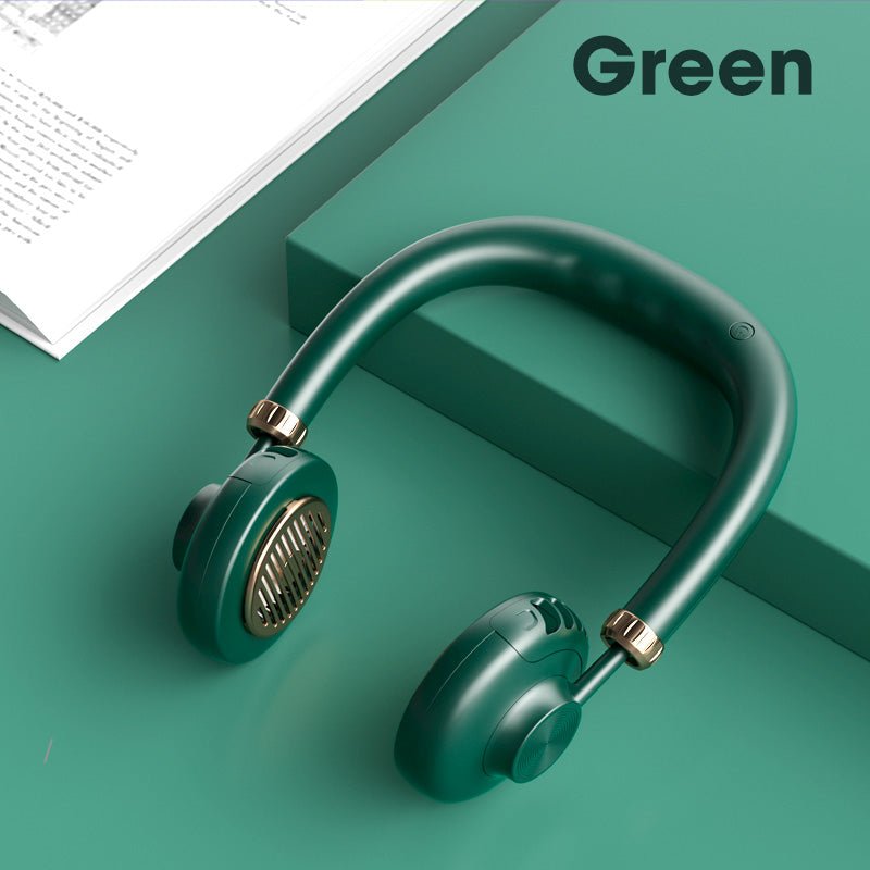 Hanging Neck Fan Bladeless Portable Small Fan - Trend VibeHanging Neck Fan Bladeless Portable Small FanCJ dropshipping supplier0USBGreen