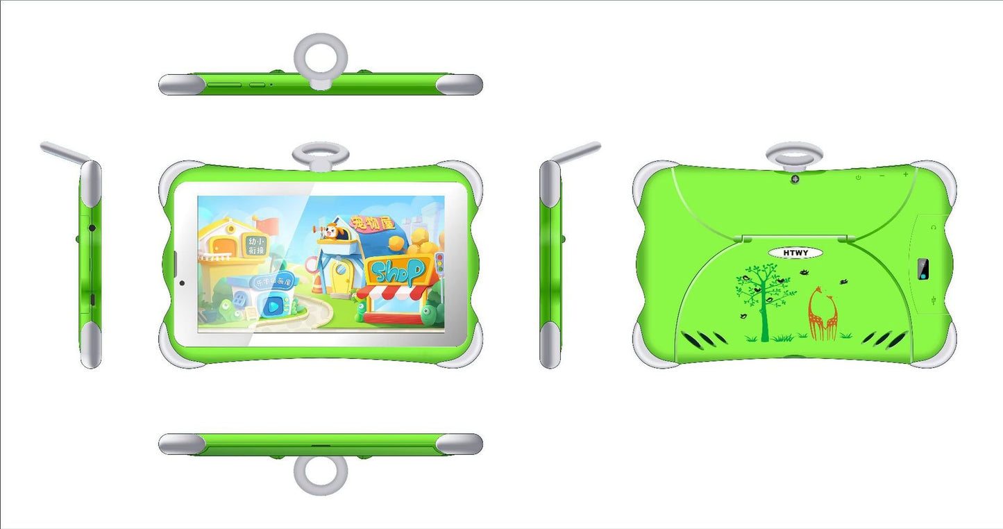 New 7 - inch Children's Learning Tablet With Stand 3G Call - Trend VibeNew 7 - inch Children's Learning Tablet With Stand 3G CallCJ dropshipping supplier0American standard chargerCartoon Green