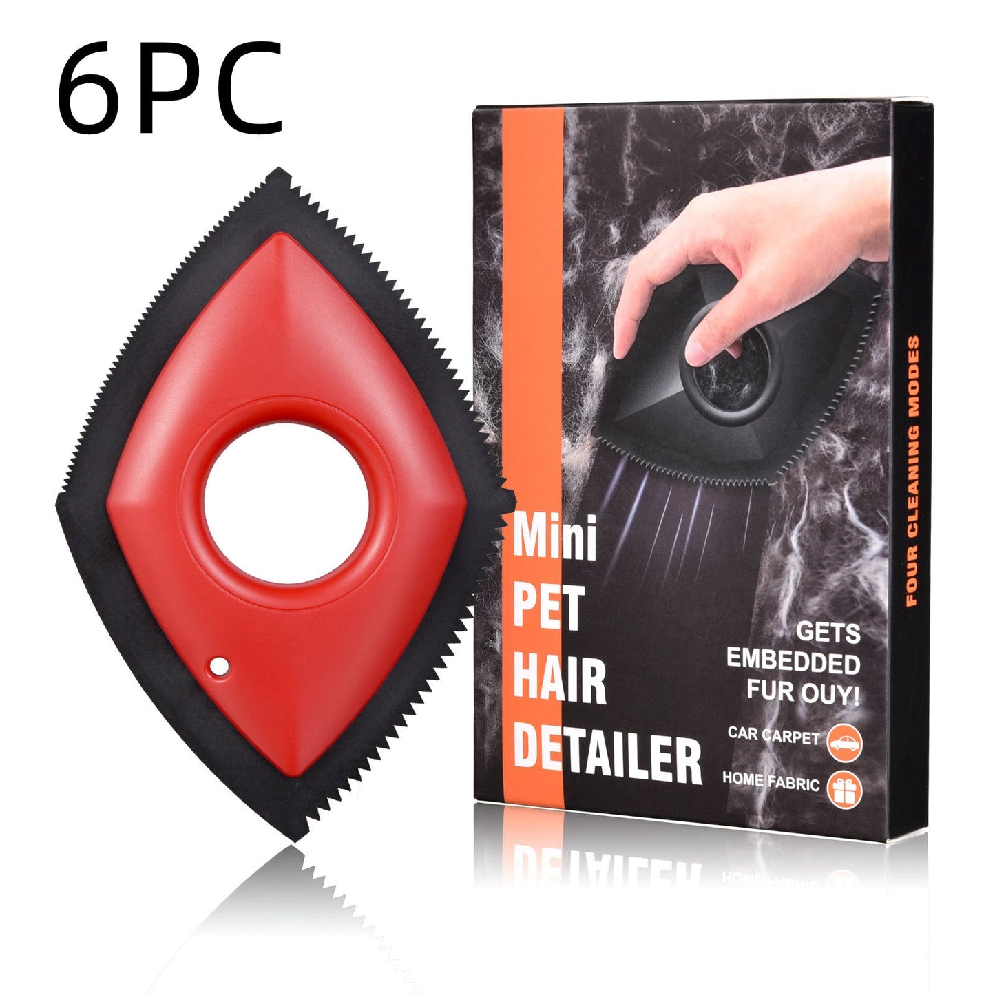 Pet Hair Remover Professional Hair Removal Tool For Cars Carpets Fur Catcher Cleaning Products Accessories - Trend VibePet Hair Remover Professional Hair Removal Tool For Cars Carpets Fur Catcher Cleaning Products AccessoriesCJ dropshipping supplier06PC red