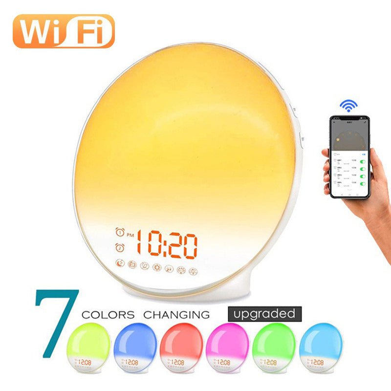 Smart Wake - up Light Alarm Clock Mobile APP Control Simulated Sunrise - Trend VibeSmart Wake - up Light Alarm Clock Mobile APP Control Simulated SunriseCJ dropshipping supplierSmart HomeIncluding USB CableSmart Lamp