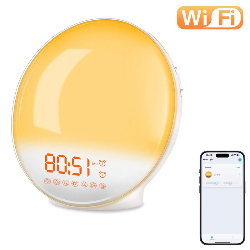 Smart Wake - up Light Alarm Clock Mobile APP Control Simulated Sunrise - Trend VibeSmart Wake - up Light Alarm Clock Mobile APP Control Simulated SunriseCJ dropshipping supplierSmart HomeIncluding USB CableSmart Lamp