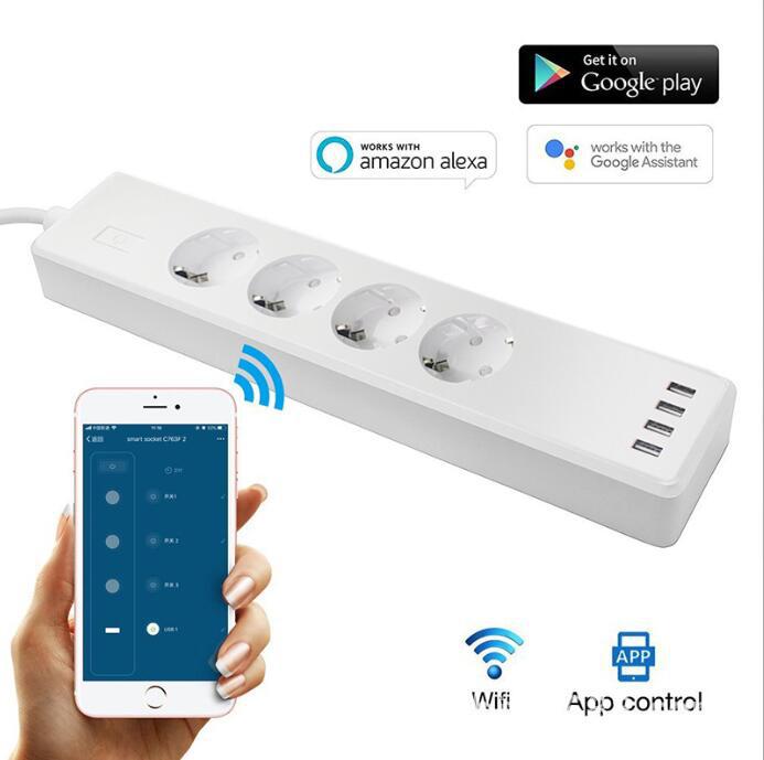 Tuya Smart Power Strip Tuya Smart Remote APP Sub - control European Smart Wiring Board Supports Alexa Voice - Trend VibeTuya Smart Power Strip Tuya Smart Remote APP Sub - control European Smart Wiring Board Supports Alexa VoiceCJ dropshipping supplierSmart HomeEU