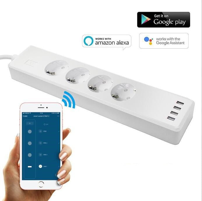 Tuya Smart Power Strip Tuya Smart Remote APP Sub - control European Smart Wiring Board Supports Alexa Voice - Trend VibeTuya Smart Power Strip Tuya Smart Remote APP Sub - control European Smart Wiring Board Supports Alexa VoiceCJ dropshipping supplierSmart HomeEU